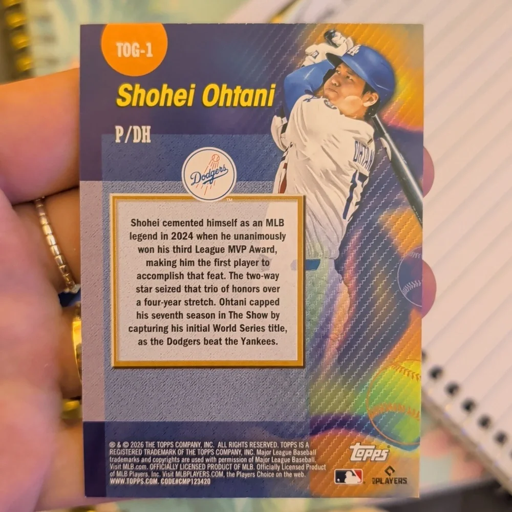 Shohei Ohtani Topp's 2026 Series One - 'Titans of the Game' Holo Insert TOG-1 - Picture 2 of 2